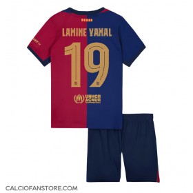 Maglia Calcio Barcelona Lamine Yamal #19 Prima Divisa Bambino 2024-25 Manica Corta (+ pantaloncini)